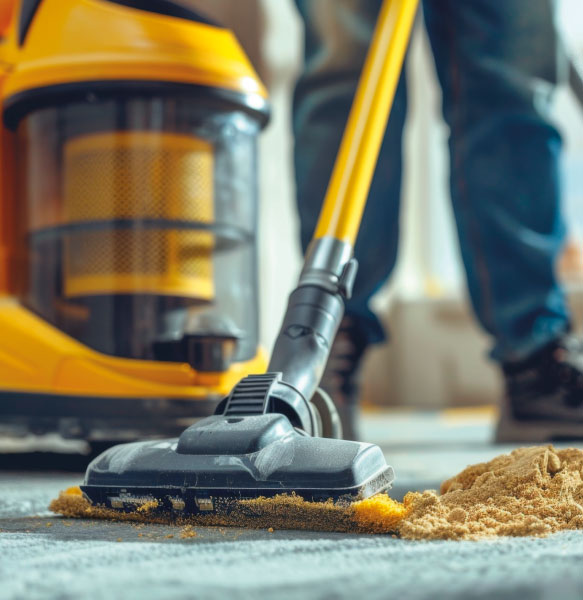 Reinigung mit Staubsauger in Berliner Bürogebäude – effiziente Gebäudereinigung mit moderner Technik und erfahrenem Personal